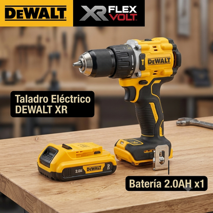 Kit combinado DEWALT DCD805 de 20 V: taladro percutor inalámbrico sin escobillas, destornillador eléctrico y taladro manual con batería de litio (set completo).
