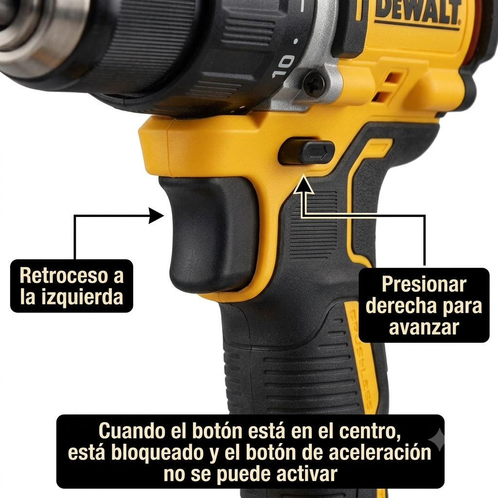 Kit combinado DEWALT DCD805 de 20 V: taladro percutor inalámbrico sin escobillas, destornillador eléctrico y taladro manual con batería de litio (set completo).