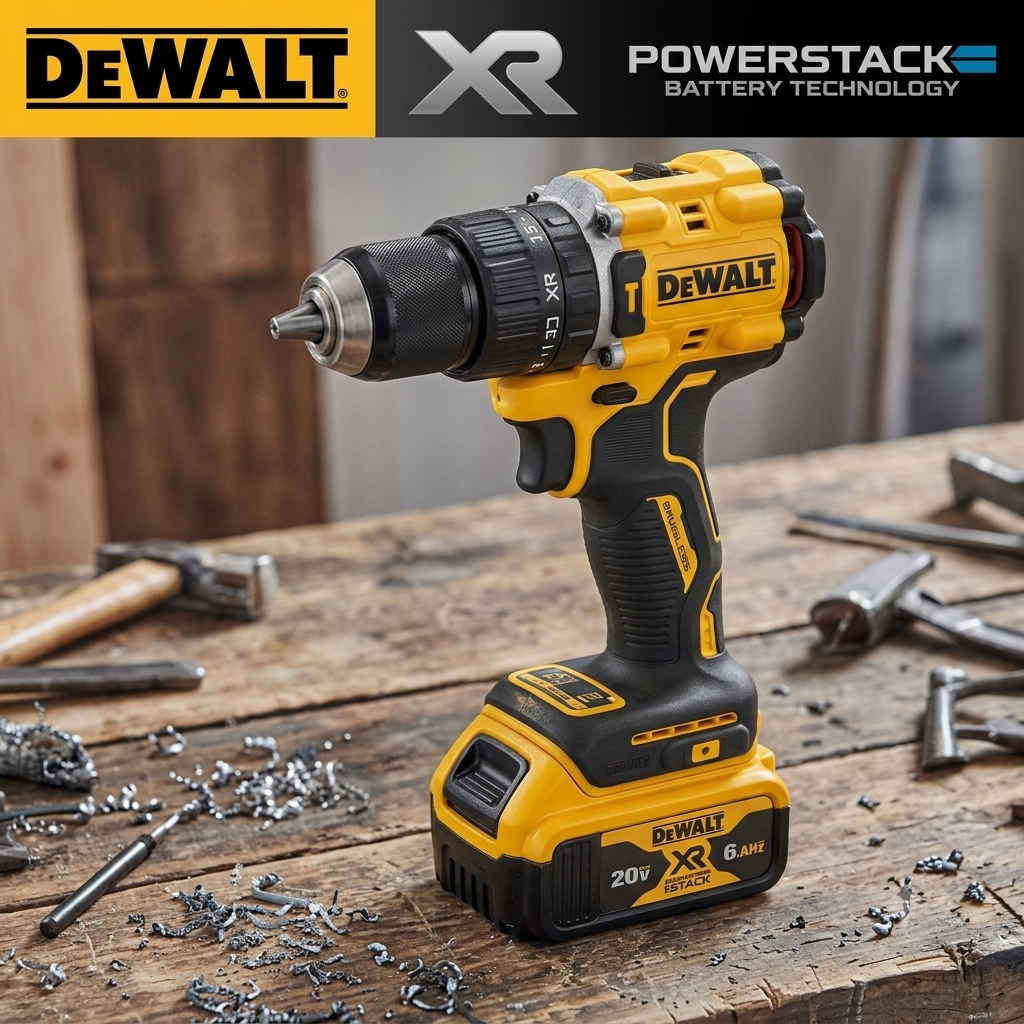 Kit combinado DEWALT DCD805 de 20 V: taladro percutor inalámbrico sin escobillas, destornillador eléctrico y taladro manual con batería de litio (set completo).