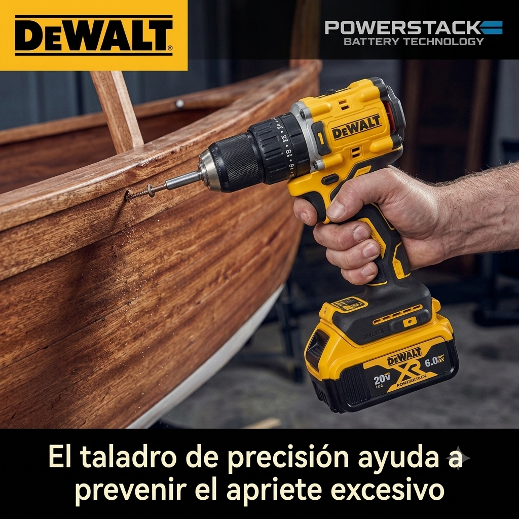 Kit combinado DEWALT DCD805 de 20 V: taladro percutor inalámbrico sin escobillas, destornillador eléctrico y taladro manual con batería de litio (set completo).