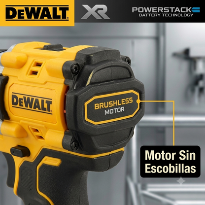 Kit combinado DEWALT DCD805 de 20 V: taladro percutor inalámbrico sin escobillas, destornillador eléctrico y taladro manual con batería de litio (set completo).
