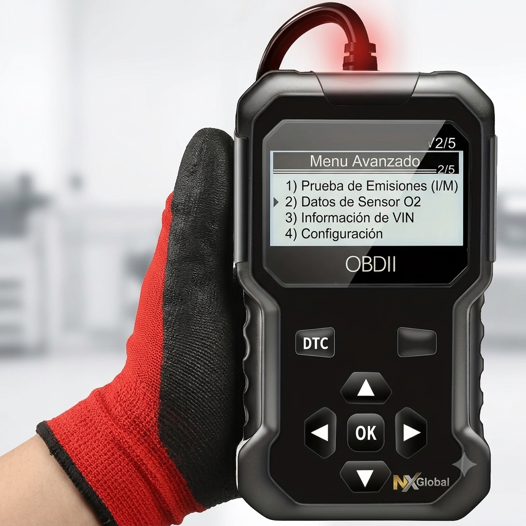 Escáner de diagnóstico OBD2 para automóviles y lector de códigos de fallo del motor; compatible con todos los vehículos con protocolo OBD-II fabricados desde 1996.