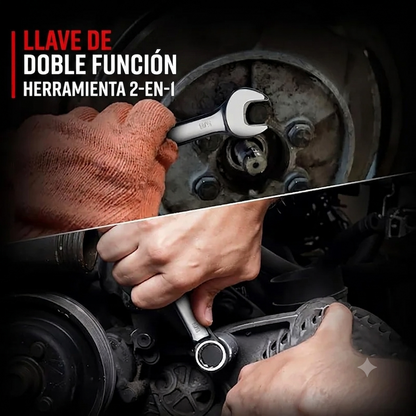 Juego de llaves combinadas métricas de doble extremo (6-32 mm): llaves fijas y de boca abierta para reparación de automóviles y motocicletas; incluye bolsa de almacenamiento.